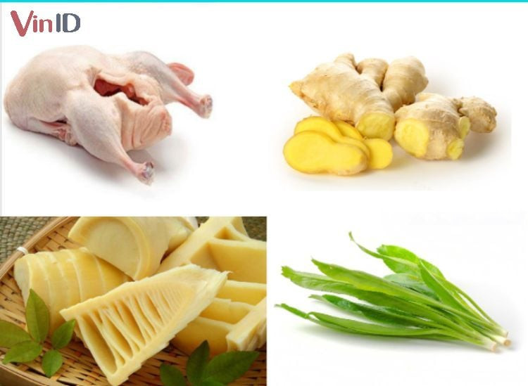 Các nguyên liệu tươi ngon để làm món vịt xáo măng